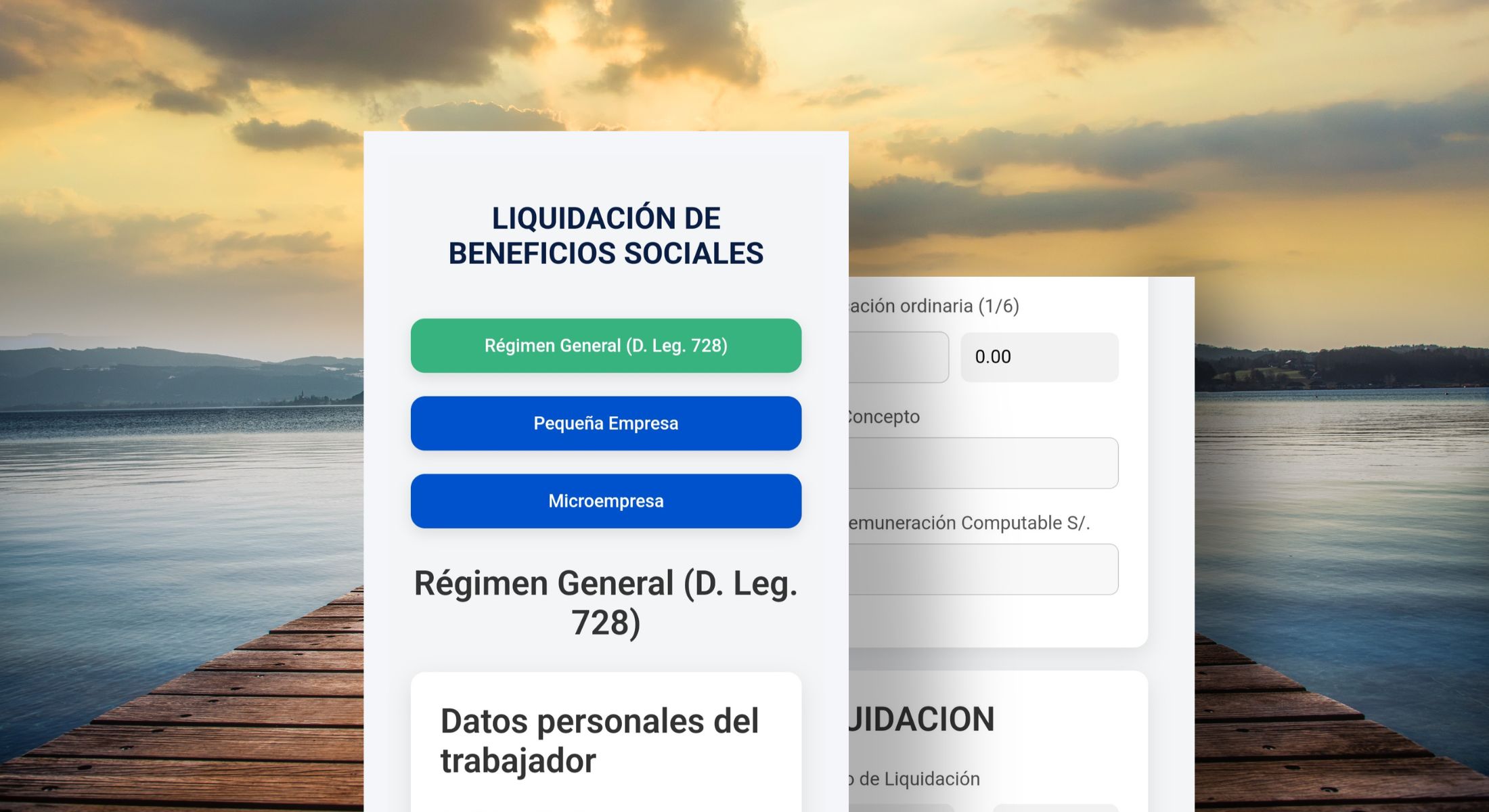 Vista previa de la app